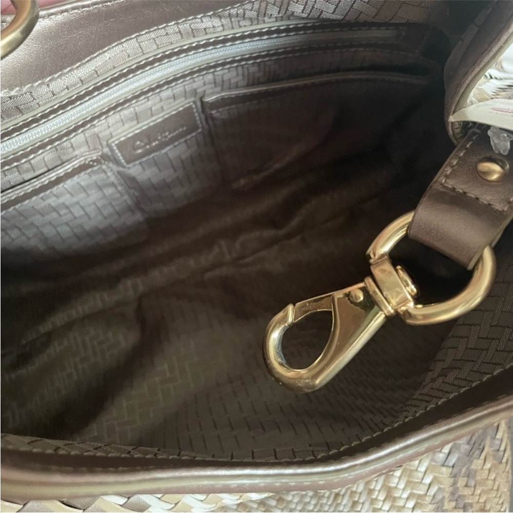 Cole Haan purse bag, satchel, metallic earthtones, new trending braided handles - Picture 9 of 14